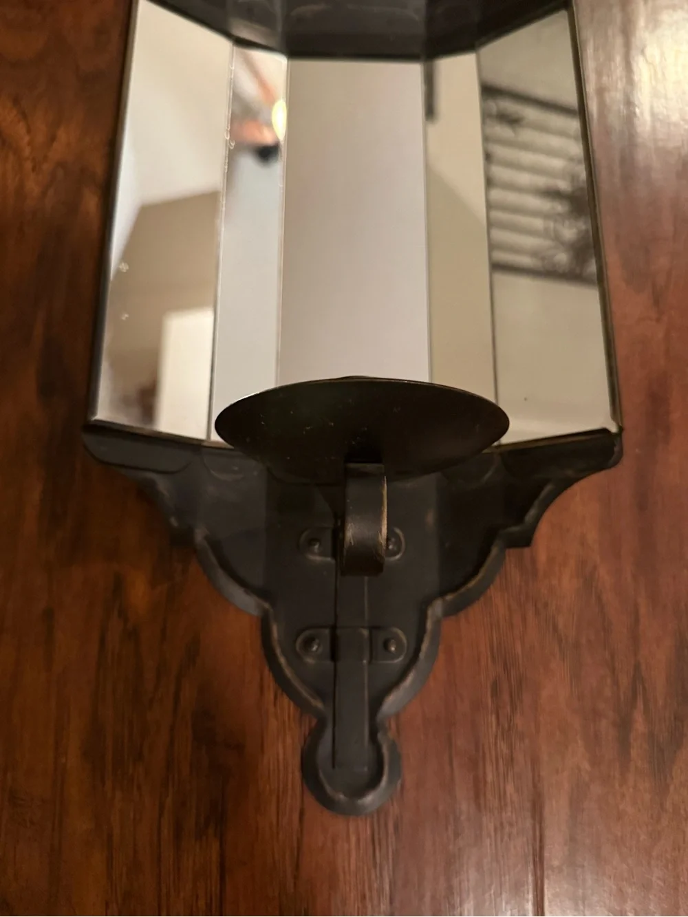 Vintage Home Interiors 5-Panel Mirrored Metal Wall Candle Sconce